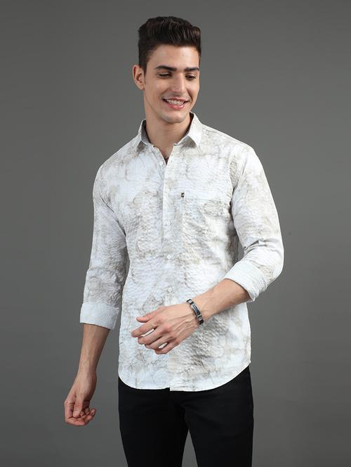 men printed long sleeve casual shirt - 21582631 - Very Small Image - 1