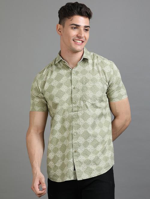men short sleeves printed casual shirt - 21582662 - Very Small Image - 1