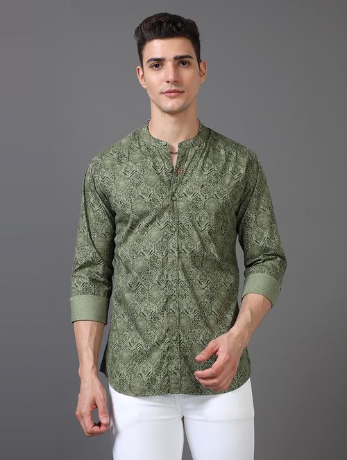 men printed long sleeve casual shirt - 21582693 - Very Small Image - 1