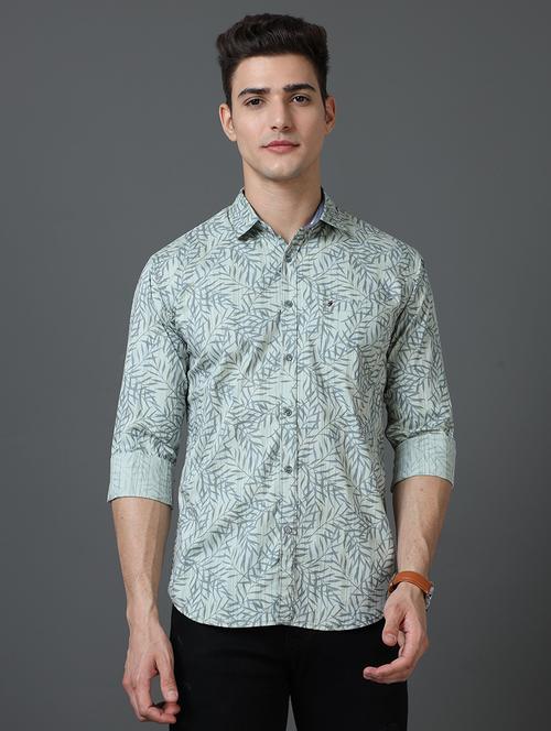 men printed long sleeve casual shirt - 21582724 - Very Small Image - 1