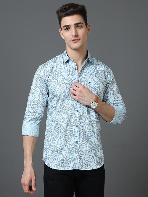 men printed long sleeve casual shirt - 21582725 - Very Small Image - 1