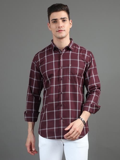men checkered long sleeve casual shirt - 21582737 - Very Small Image - 1