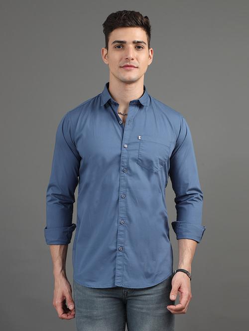 men long sleeves solid casual shirt - 21582848 - Very Small Image - 1