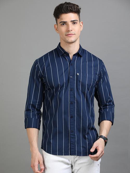 men long sleeves striped casual shirt - 21582854 - Very Small Image - 1