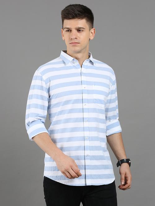 men long sleeves striped casual shirt - 21582878 - Very Small Image - 1