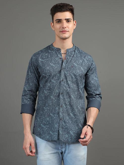 men long sleeves printed casual shirt - 21582887 - Very Small Image - 1