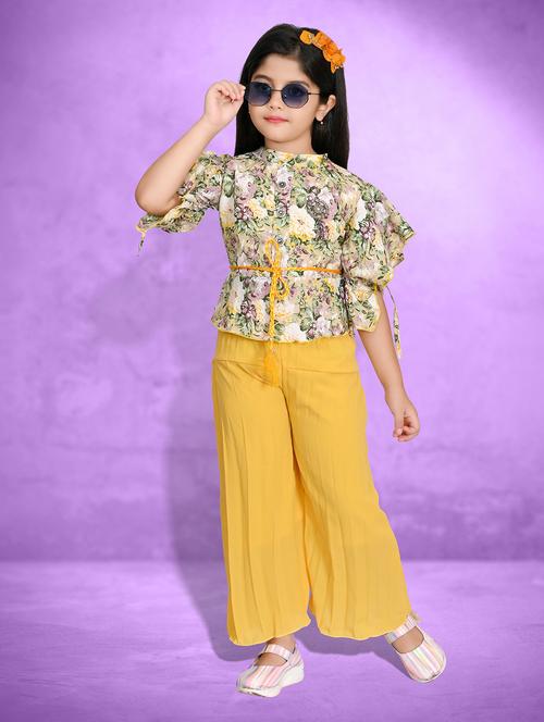 girls printed short sleeves full length set - 21583708 - Very Small Image - 1