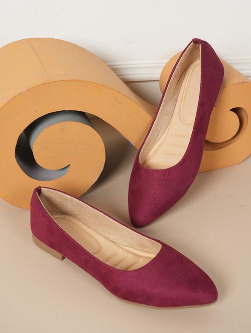 women maroon slip on ballerina - 21583853 - Very Small Image - 1