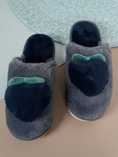men warm fur slip on slipper - 21584005 - Very Small Image - 1