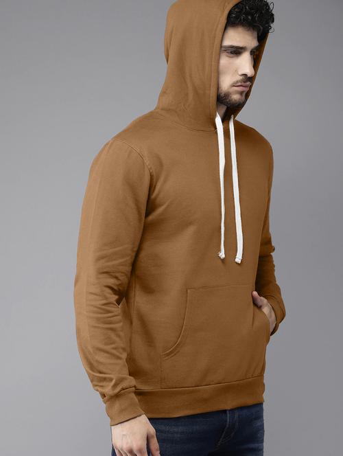 men solid long sleeve hooded sweatshirt - 21584122 - Very Small Image - 1