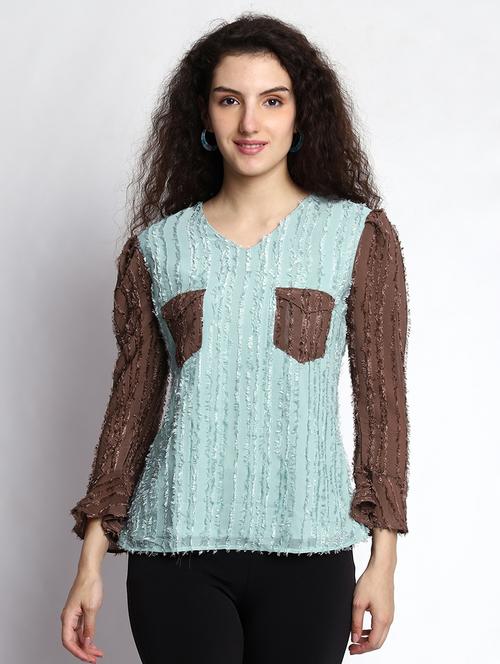women long sleeve self-designed regular top - 21584355 - Very Small Image - 1