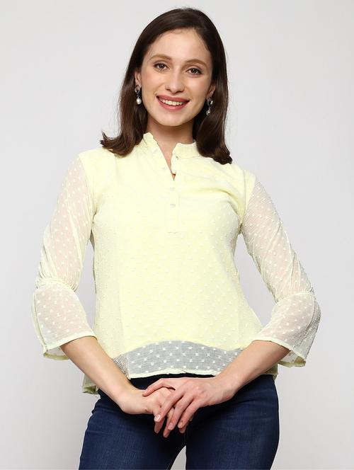 women self design three quarter sleeves top - 21584554 - Very Small Image - 1