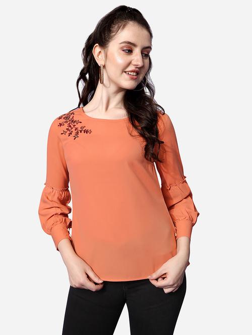 omen embroidered round neck top - 21584558 - Very Small Image - 1
