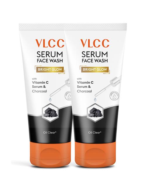vlcc bright glow serum face wash with vitamin c serum & charcoal - 150ml + 150ml ( buy one get one ) - 21585039 - Very Small Image - 1