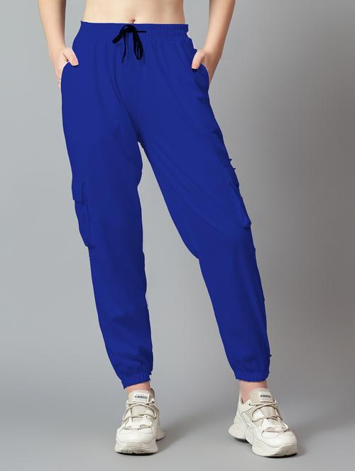 women blue solid cargo - 21589589 - Very Small Image - 1