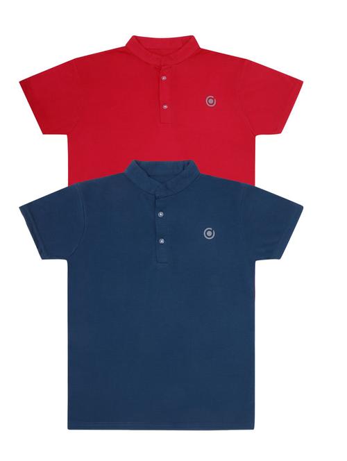 kids pack of 2 henley neck t-shirt - 21590011 - Very Small Image - 1