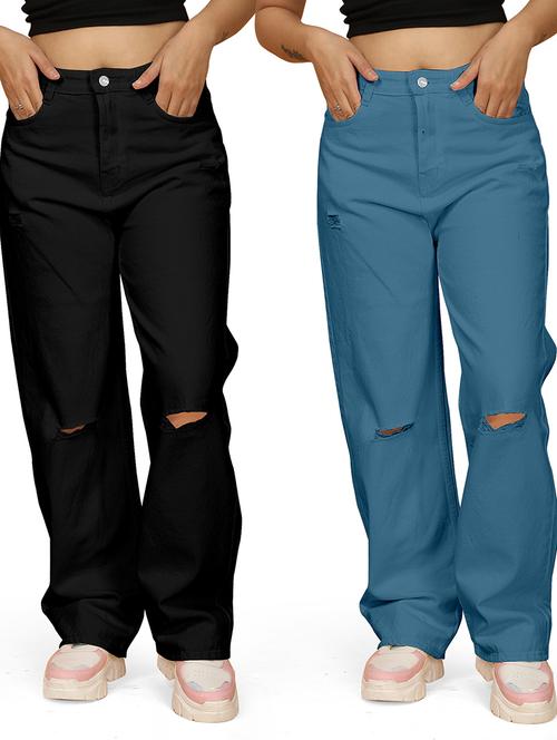 women pack of 2 slash knee denim jeans - 21591768 - Very Small Image - 1