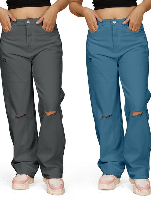 women pack of 2 slash knee denim jeans - 21591770 - Very Small Image - 1