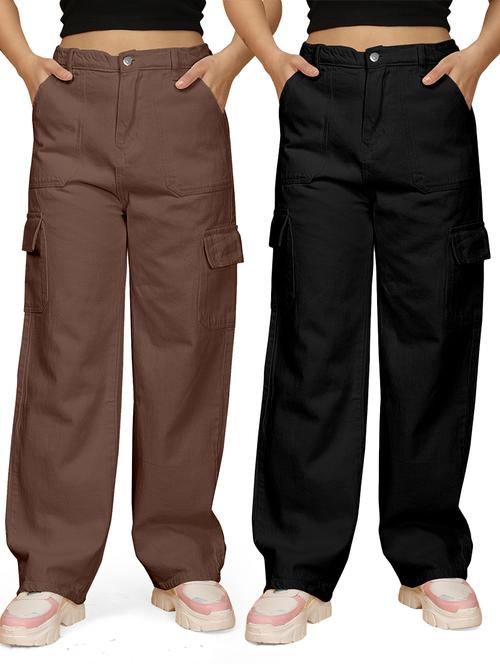 women pack of 2 solid denim cargos - 21591772 - Very Small Image - 1