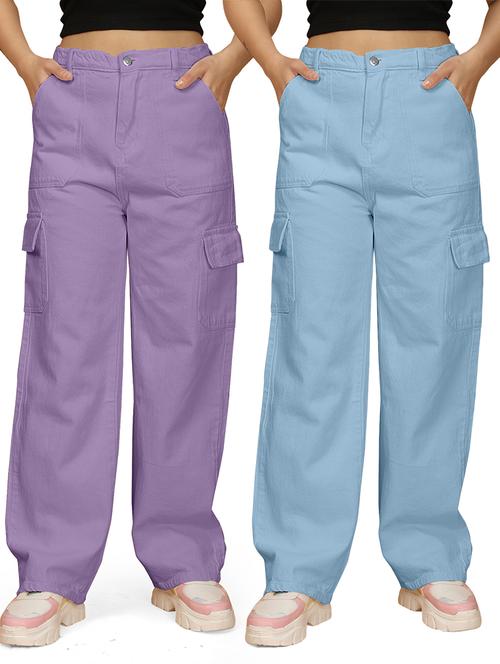women pack of 2 solid denim cargos - 21591807 - Very Small Image - 1
