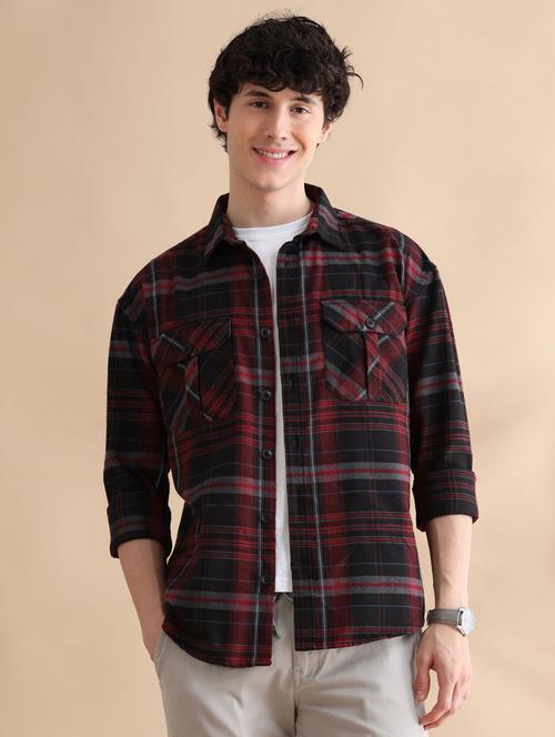 men regular fit checkered casual shirt - 21591877 - Very Small Image - 1