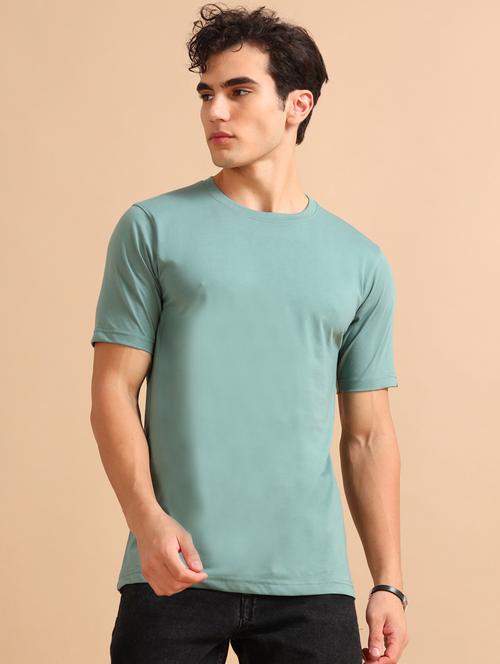 men solid regular fit round neck t-shirt - 21591887 - Very Small Image - 1