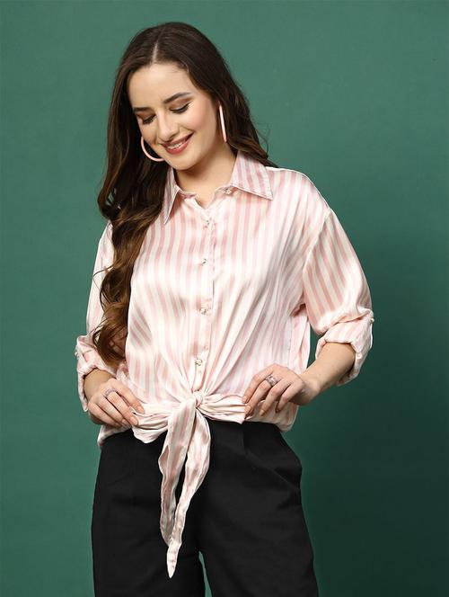 women pink stripes regular shirt - 21594823 - Very Small Image - 1
