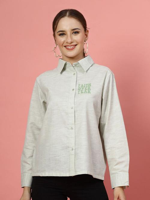 women green self-designed regular shirt - 21594829 - Very Small Image - 1