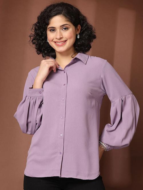 women long sleeve solid regular shirt - 21594875 - Very Small Image - 1