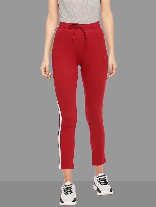 women mid rise solid side taped track pant - 21595425 - Very Small Image - 1