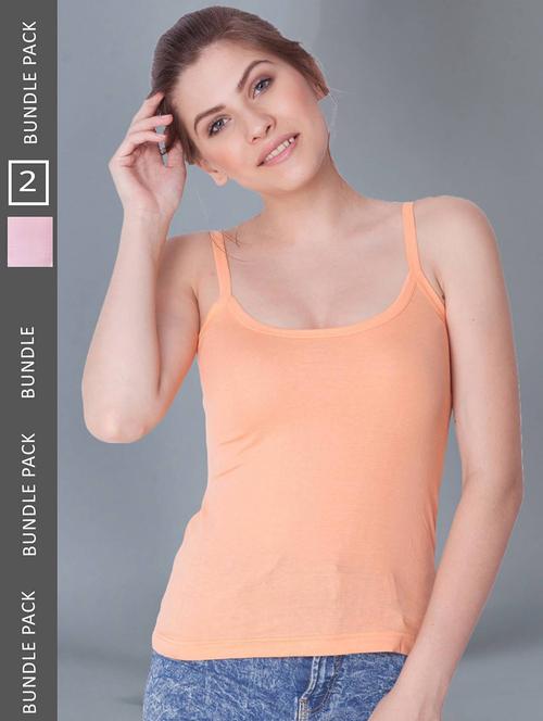 women pack of 2 solid cotton camisole - 21595699 - Very Small Image - 1