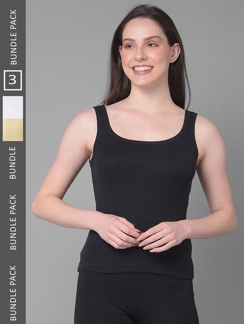 women pack of 3 solid cotton camisole - 21595745 - Very Small Image - 1