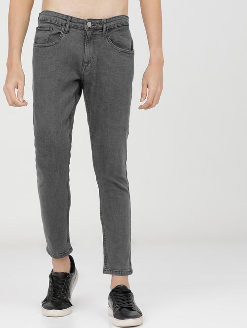 men plain slim fit mid rise jeans - 21596237 - Very Small Image - 1