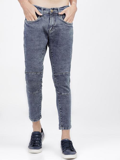 men plain slim fit mid rise jeans - 21596259 - Very Small Image - 1