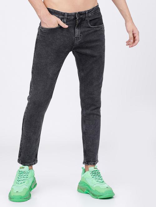 men plain slim fit mid rise jeans - 21596285 - Very Small Image - 1
