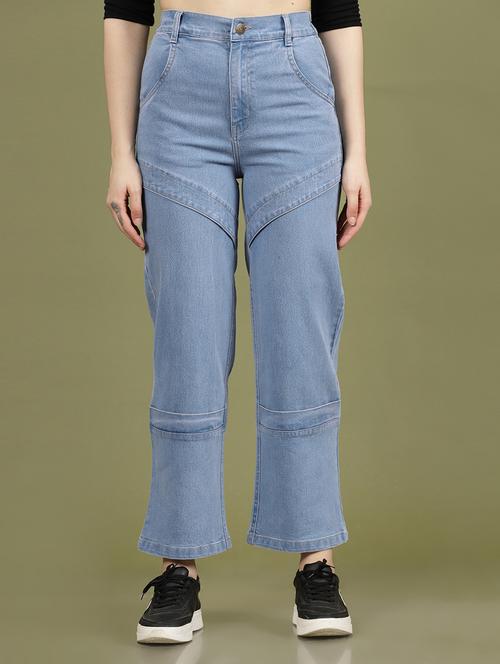 women blue plain denim jean - 21597912 - Very Small Image - 1