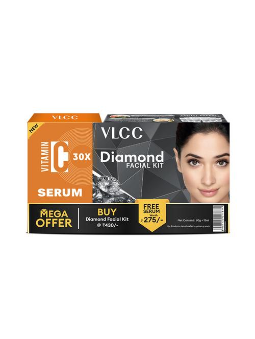 vlcc diamond facial kit - 60g + vitamin c serum - 15ml - 21597965 - Very Small Image - 1