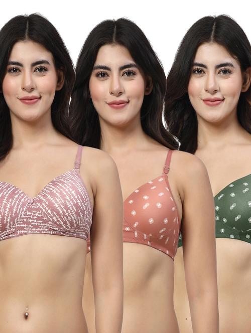 women pack of 3 printed full coverage bra combo - 21598287 - Very Small Image - 1