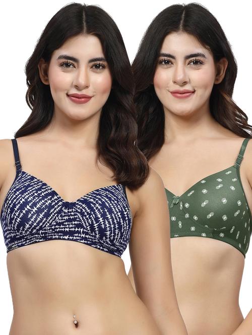 women pack of 2 printed full coverage bra combo - 21598309 - Very Small Image - 1