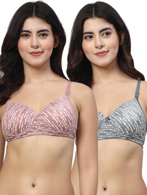 women pack of 2 printed full coverage bra combo - 21598316 - Very Small Image - 1