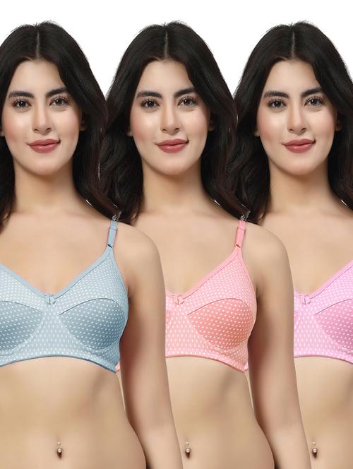 women pack of 3 printed full coverage bra combo - 21598341 - Very Small Image - 1