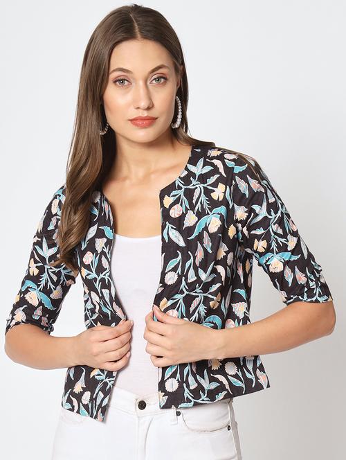 women floral printed jacket - 21598510 - Very Small Image - 1