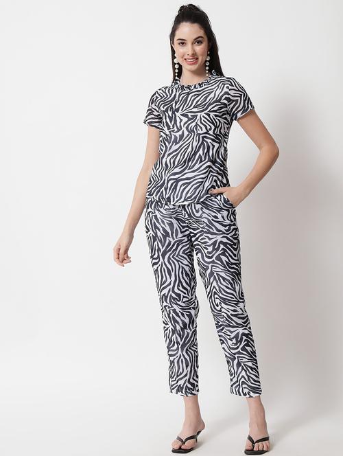women animal printed top & trouser co-ord set - 21598518 - Very Small Image - 1