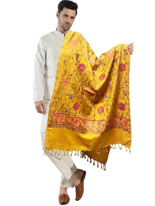 elegant men's shawl with floral embroidery - 21598672 - Very Small Image - 1