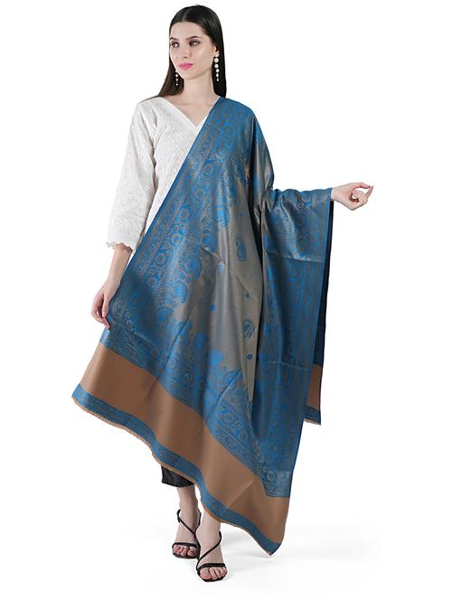 elegant women's shawl with intricate traditional patterns - 21598780 - Very Small Image - 1