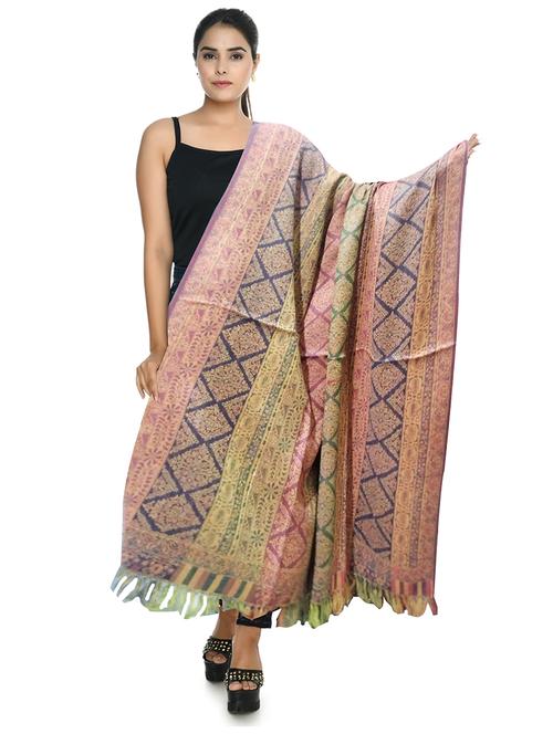 women self design woolen shawl - 21598934 - Very Small Image - 1