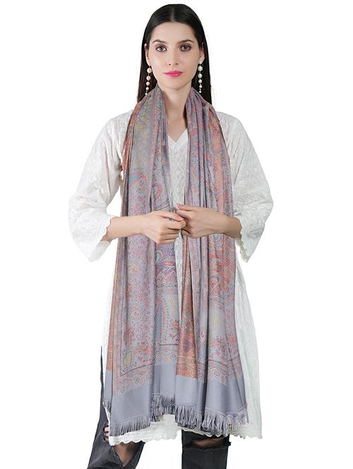 women self design woolen shawl - 21598962 - Very Small Image - 1