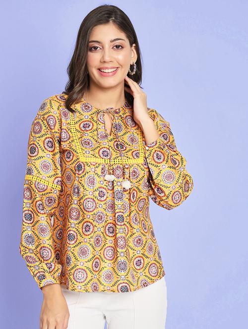 women printed long sleeves top - 21599750 - Very Small Image - 1