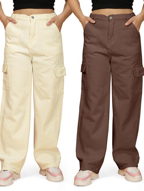 women pack of 2 denim cargos - 21600507 - Very Small Image - 1