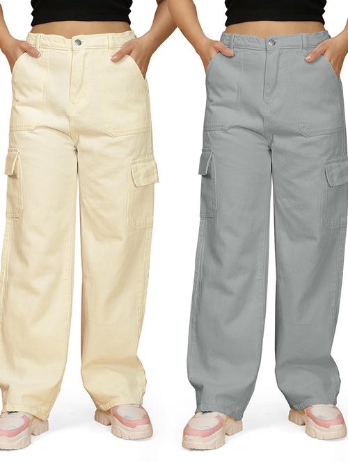 women pack of 2 denim cargos - 21600513 - Very Small Image - 1